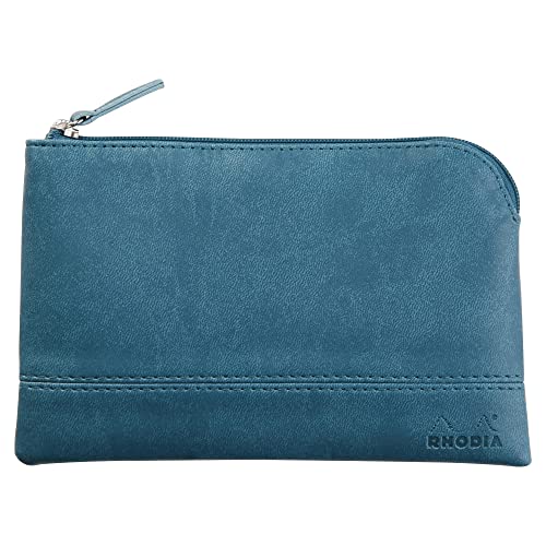 Pochette zippée Rhodia en simili cuir format compact 11x17 cm pour actifs mobiles
