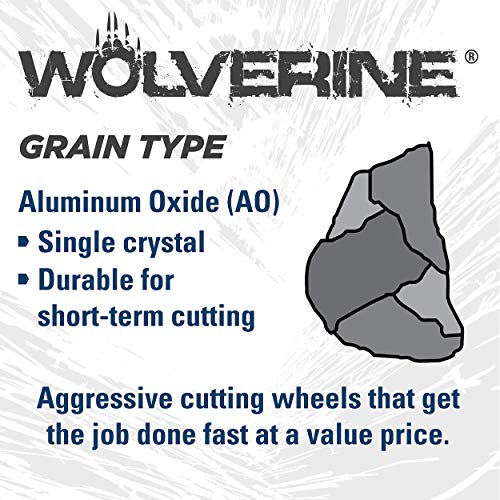 Image of Weiler 56166 4-Inch Cutting Wheel, Wolverine AO Steel /Metal Fast Cut, Value Cutting, 1 /16 inch A36T Type 1 1 /4 inch Arbor (Pack of 50)