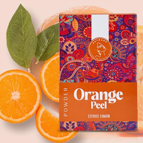 Aatmana Polvere Di Buccia D'Arancia | Orange Peel Powder | Citrus Aurantium | Schiarimento Della Pelle Del Viso E Macchie Scure | Pulizia Profonda Del