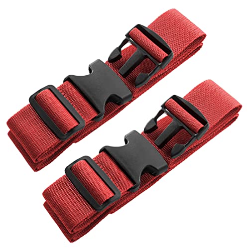 Image of 2pcs 74″x2″Luggage Straps for Suitcases,Adjustable Suitcase Straps and Heavy Duty Strap Buckle Packing Straps Travel Accessories,Red