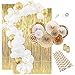 Gold Party Decorations: Gold Balloons, Weddings Decorations White Balloon Garland Kit Paper Fans Gold Foil Curtain New Years Birthday Decorations Engagement Party Bachelorette Graduation 1920