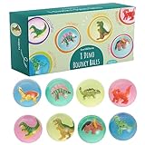 THE TWIDDLERS - 8 Dinosaurier Hüpfkugeln aus Gummi Flummibälle 4,2 cm, Kindergeburtstage...