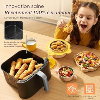 COSORI Air Fryer 10.8L Turbo Tower Pro,Friteuse sans huile avec 100% en Céramique, Double Stack, Dual Blaze&Turbo Blaze,3 Niveaux Cuisson,7 Fonctions de Cuisson,68% d’Économie d’Énergie,300+ Recettes