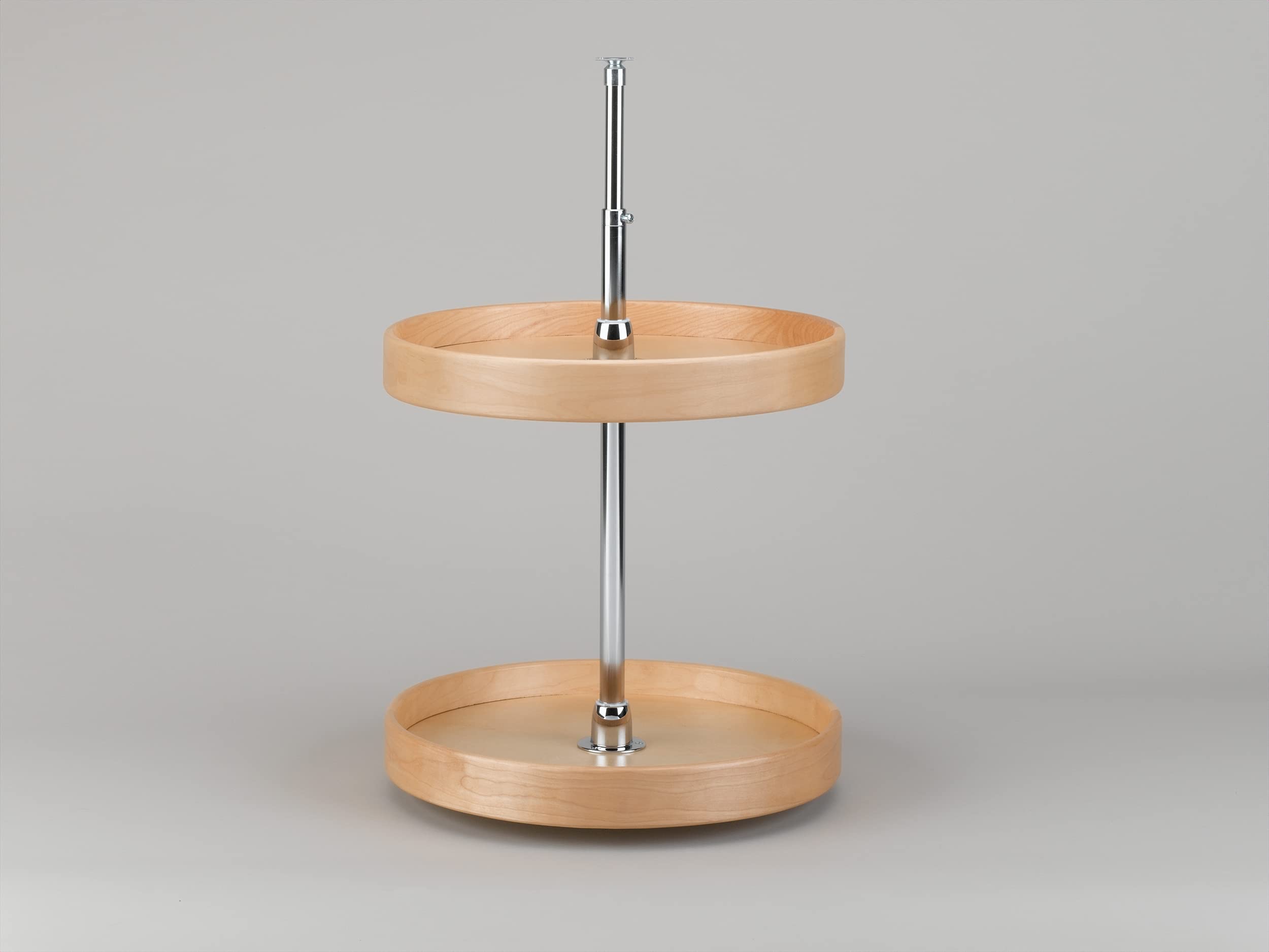 Lazy Daisy Natural Wood Full-Circle 2-Shelf Lazy Susans for Corner Wall Cabinets