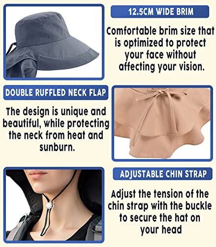 image for OZ SMART Women Sun Hat, Wide Brim UPF 50 UV Protection Summer Beach wi