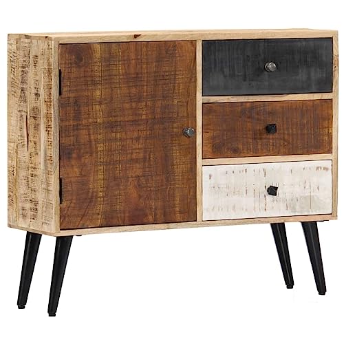 Frdhee Armario auxiliar de cocina, 88 x 30 x 73 cm, madera maciza de mango, para comedor, cocina, embalaje compacto y fácil montaje