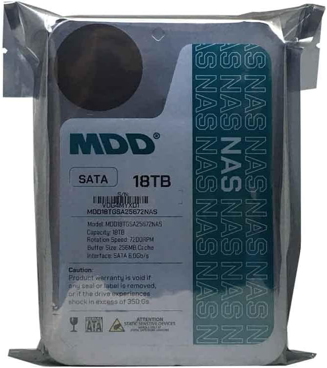 MDD MAXDIGITALDATA MDD 18TB 7200 RPM 256MB Cache SATA 6.0Gb/s 3.5-inch Internal NAS Hard Drive (Renewed)
