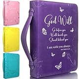Bible Covers for Women and Girls - Leather Bible Case Bag Large and Medium Size Fits Books Up to 10.
