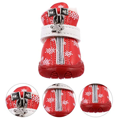 VILLCASE 4Pcs Botas de Cachorro Impermeáveis Sapatos de Cachorro Protetor de Pata de Animal de Estim