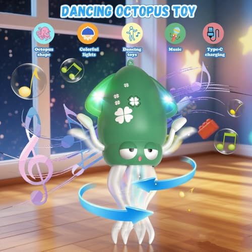 PANACARE Tanzender Krake, Elektronische Kinderspielzeug mit Musik/Licht/USB, Musikalisches Kinderspielzeug Geburtstag Geschenk für Baby ab 3 4 5 6 7Jahr, Tiktok Dance Oktopus Toy Kids