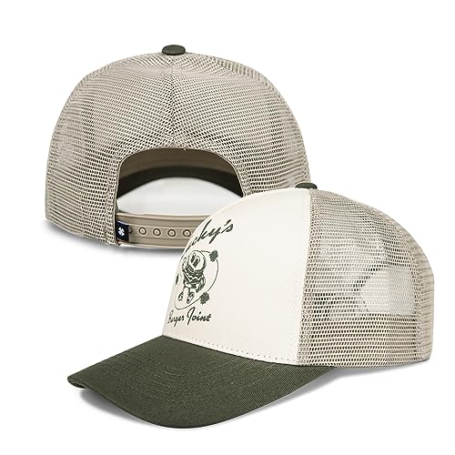 Image of Lucky Brand Trucker Hat | Snapback | Adjustable | Mesh Back | Retro | Baseball Cap | Golf | Fishing | American Heritage