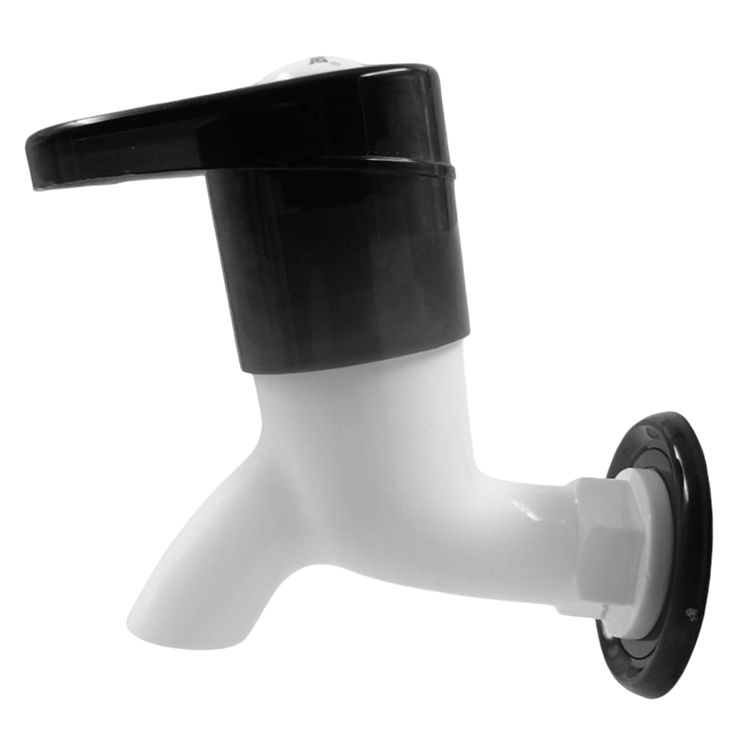 Prayag® Black Pearl Series Bib Cock Fancy 15mm with Flange | 3-Years Manufacturer Warranty | Durable PTMT Plastic Body Wall Mount Tap for Bathroom & Utility Areas - (Marble White)-image-29