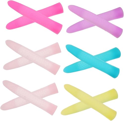 6 pares de tijeras de uñas mango protector de uñas herramienta de uñas tijeras de uñas cortador de uñas herramienta removedor de cutícula manicura