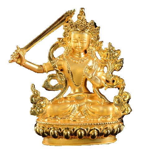 Statue de Budda ancienne H3TF5J bouddhisme tibétain Manjusri doré