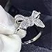 Greendou Fashion Jewelry Platinum Plated Sterling Silver Cubic Zirconia Bow-Knot Engagement Wedding Ring (5)