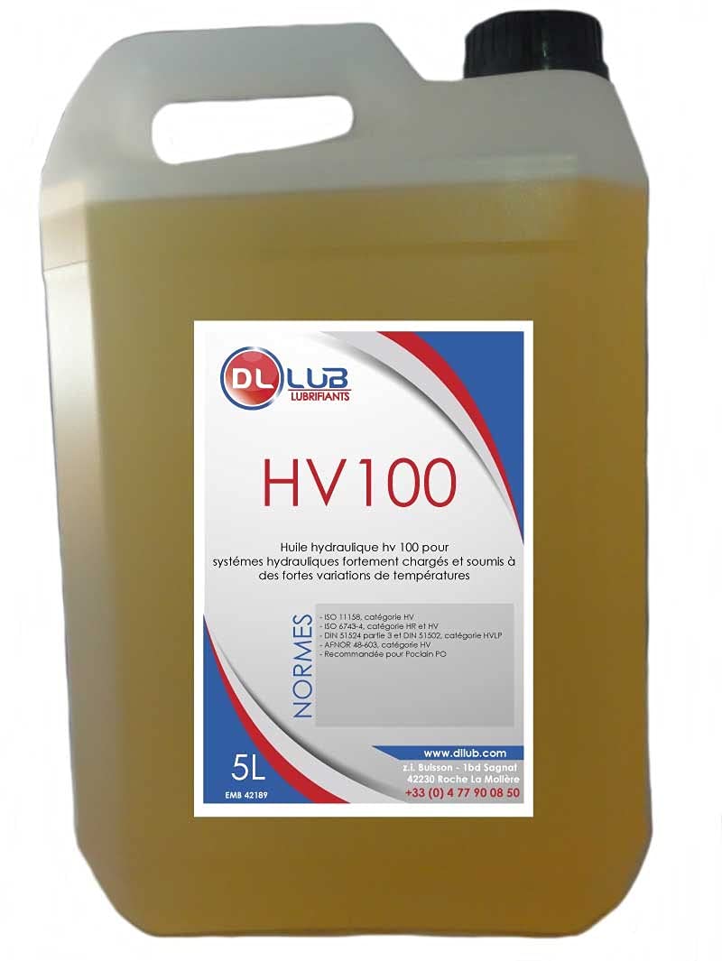 DLLUB - HUILE HYDRAULIQUE HV 100-5 litres