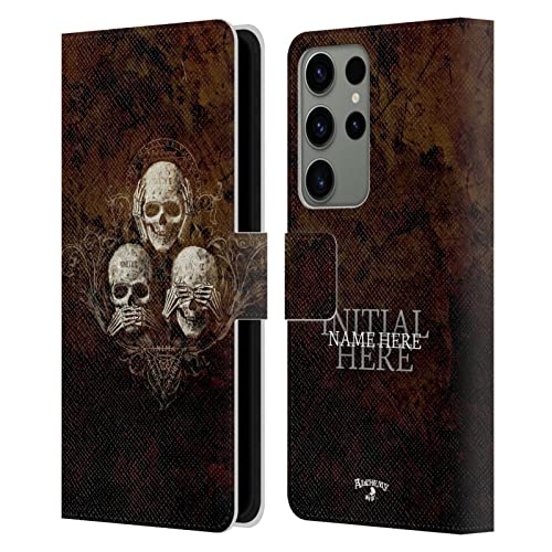 Étui Portefeuille Samsung S23 Ultra Protection Écran et Cartes Motif No Evil Three Skull