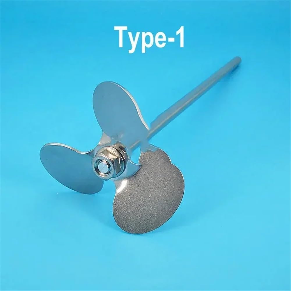 1set 40mm-120mm 30 ° Edelstahl Drei Blatt/kreuz Blatt Rühren Paddel Spirale Laufrad for Labor Elektrische(70x8x300mm Type-1)