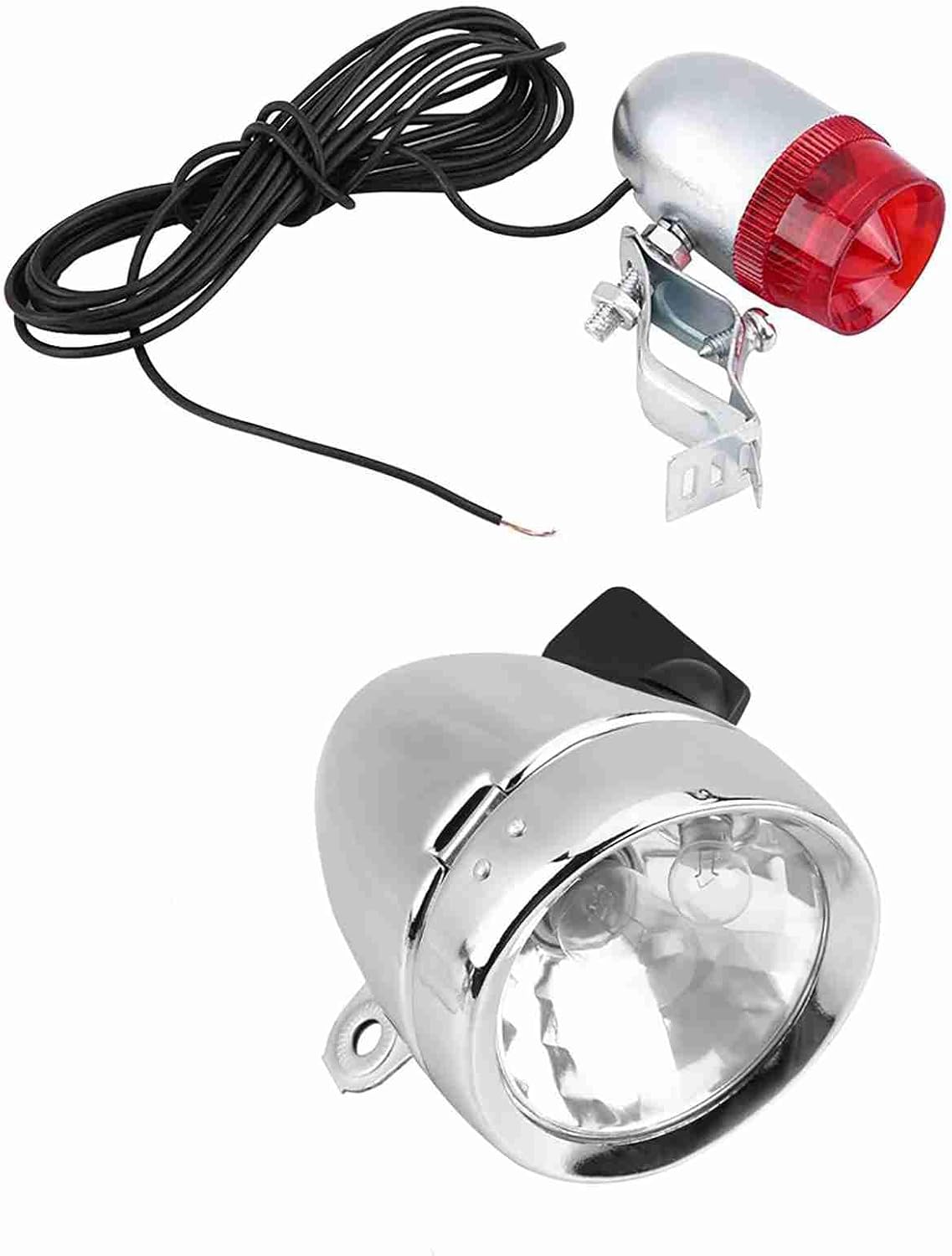 Generator, Headlight Tail Light Kit 12V 6W Friction Generator Dynamo Headlight Tail Light Kit Universal for Motorized Bike