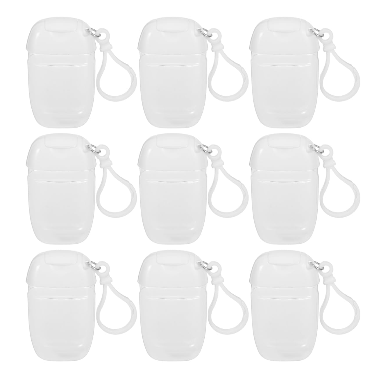 NOLITOY 9 Pcs Travel Bottles with Keychain Hooks - 1Oz/30ml Leak-Proof Empty Refillable Containers - Portable Reusable Squeeze Bottles Toiletries &