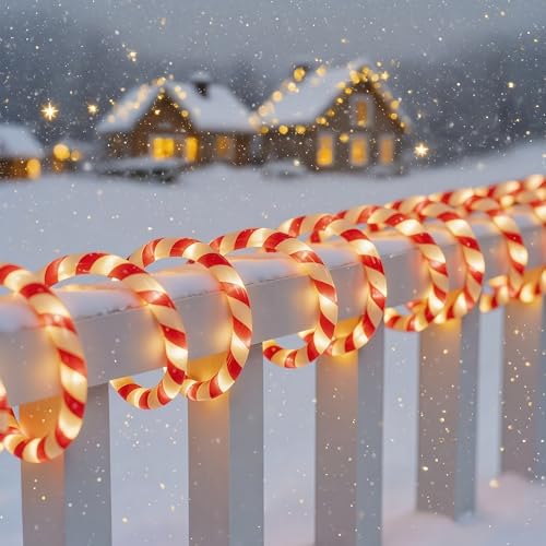 Watereem 360 LED Christmas Lights, 40 FT Candy Cane Rope Lights, Waterproof Xmas Tree Light, Connectable Tube Light Plug in for Indoor Outdoor Garden Yard Holiday Wedding Festival Party Decoration