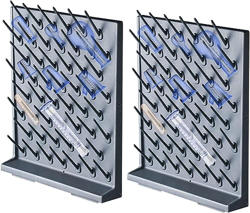 Estante de secado de cristalería de laboratorio con 52 clavijas desmontables, montaje en pared o independiente, material de polipropileno duradero para una organización eficiente del laboratorio