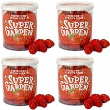 Super Garden Freeze Dried Strawberries - Crunchy Whole Fruit with No Added Sugar - Natural Healthy Snack for Cereal, Yogurt & Baking - Rich in Vitamins & Antioxidants - 4 Pack x 0.67oz