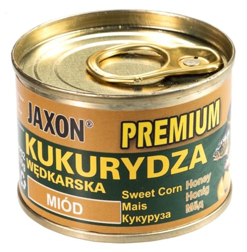 JAXON Angelmais Premium mocno aromatyzowana kukurydza w 6 smakach, przynęta wędkarska, podajnik 70 g, wędkowanie karpiowe (miód/FJ-PP02)