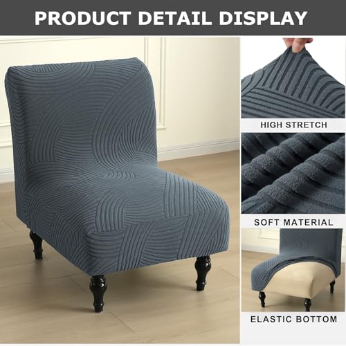 Image of Eco-Ancheng Armless Chair Slipcover Removable Armless Accent Chairs Covers Washable Armless Slipper Chair Slipcover Printed Armless Chair Furniture Protector Covers for Living Dining Room Hotel,24