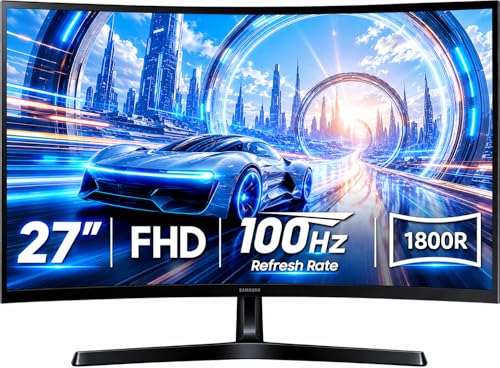 Image of Samsung 27 inch Essential S3 (S36GD) Series FHD 1800R Curved Computer Monitor | Advanced Eye Comfort | 100 Hz | Game Mode | HDMI and D-sub Ports