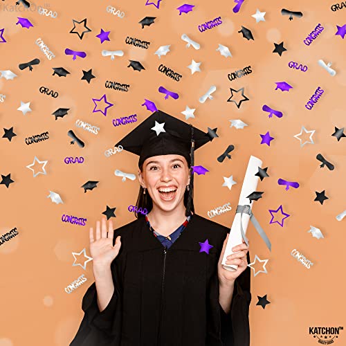 Image of Graduation Decorations 2026 | Purple Congrats Grad Confetti 2026 - Pack of 1000 | Graduation Confetti 2026, 2026 Graduation Table Decorations, 2026 Confetti Graduation, KatchOn