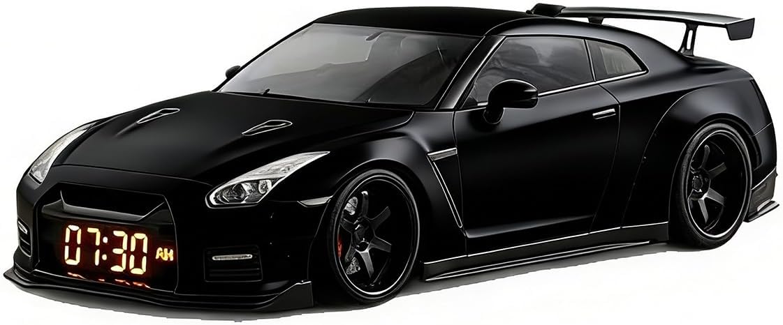Sports Car Model with A Digital Clock, Metal Car with Opening Doors