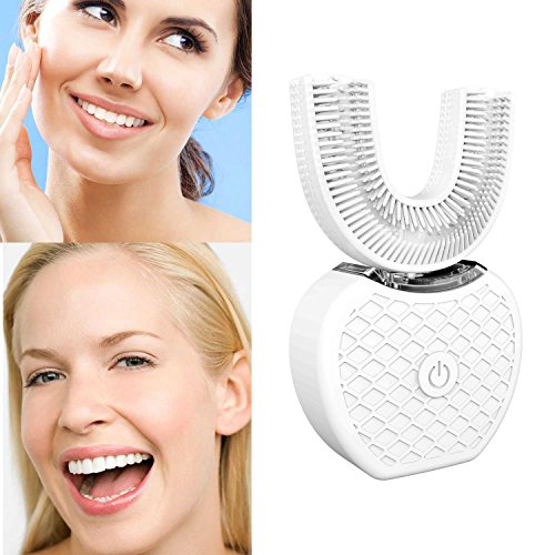 V-WHITE Electric Toothbrush Ultra Sonic Smart Toothbrush Cold Light Whitening 360° Automatic Toothbrush U Type Heads Oral Cleaner Tools with 4 Optional Modes