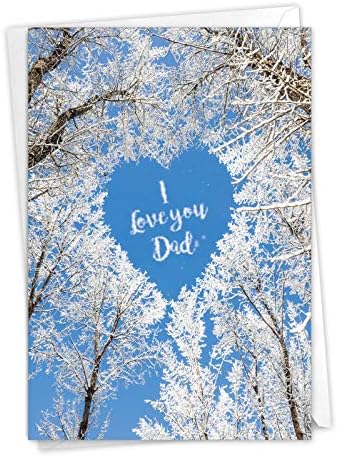 NobleWorks - Happy Father's Day Greeting Card Funny - Humor for Dad or Stepdad, Notecard with Envelope - Sky Heart Dad C3507FDG