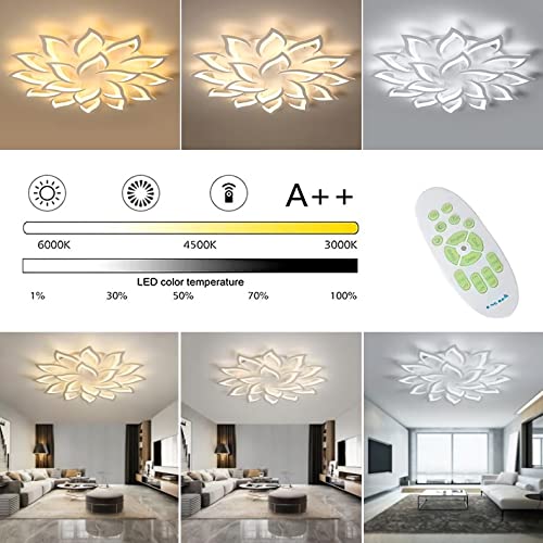 Plafonnier LED moderne fleur de lys luminaire intensité variable