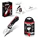 Folding Utility Knife with SK5 Blades 100Pack, Heavy Duty Box Cutters Carpet Knife with Pocket Clip, Lock-Back, Quick Change Blades for Cutting Carton, Leather, Aluminum, PVC Sheet, Fabric