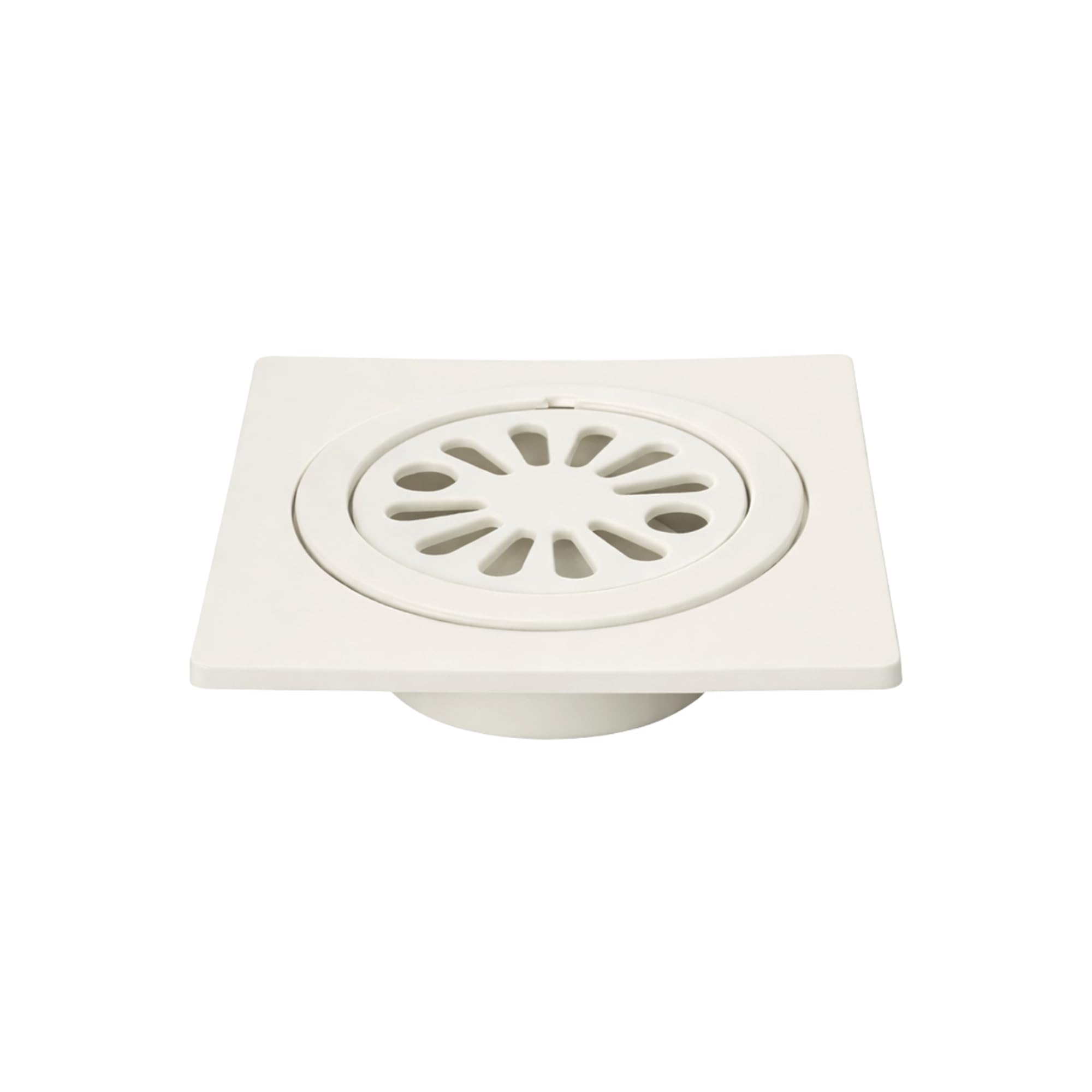 NEW WARE® Square Plastic Shower Floor Drain Strainer with Lid | 6 x 6 Inch Bathroom & Kitchen Drain Cover | Hair Catcher & Debris Filter | White-image-19