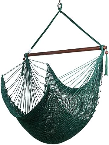 Large Caribbean Hammock Chair - 48 Inch - Polyester - Hanging Chair - Green
