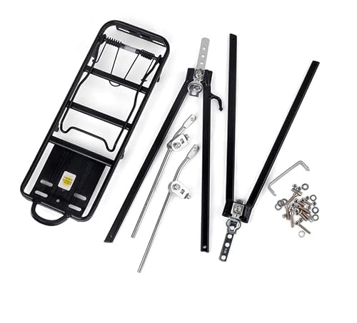 Bike Cargo Rack Cargo Universal Adjustable Bicycle Rear Luggage Touring Carrier Racks 55lbs Capacity Quick Release Mountain Road Bike Pannier Rack for 26\"-29\" Frames - Thumbnail 3
