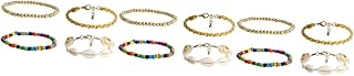 12 Peças Joias De Concha Pulseiras Femininas Pulseiras De Para Mujer Tornozeleira Joias Femininas Joias Com Miçangas Pulseira De Contas De Amizade Colar De Concha De Amizade