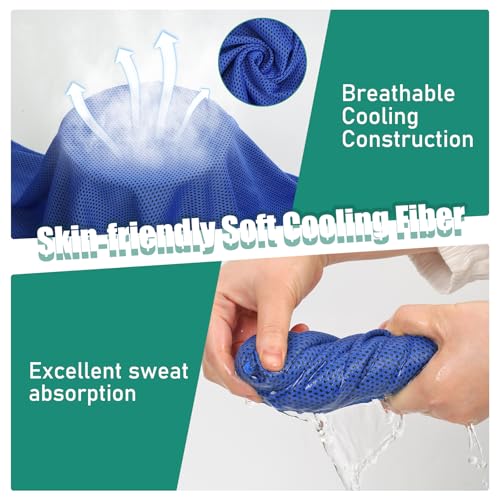 Haoteey Cooling Towels Pack of 30, 40"*12" Neck Cool Towel Bulk, Cold Towels for Neck and Face, Cooling Rags Sports Towel for Hot Weather, Running, Soccer, Yoga, Gym, Golf by Haoteey - Used condition - Image 3