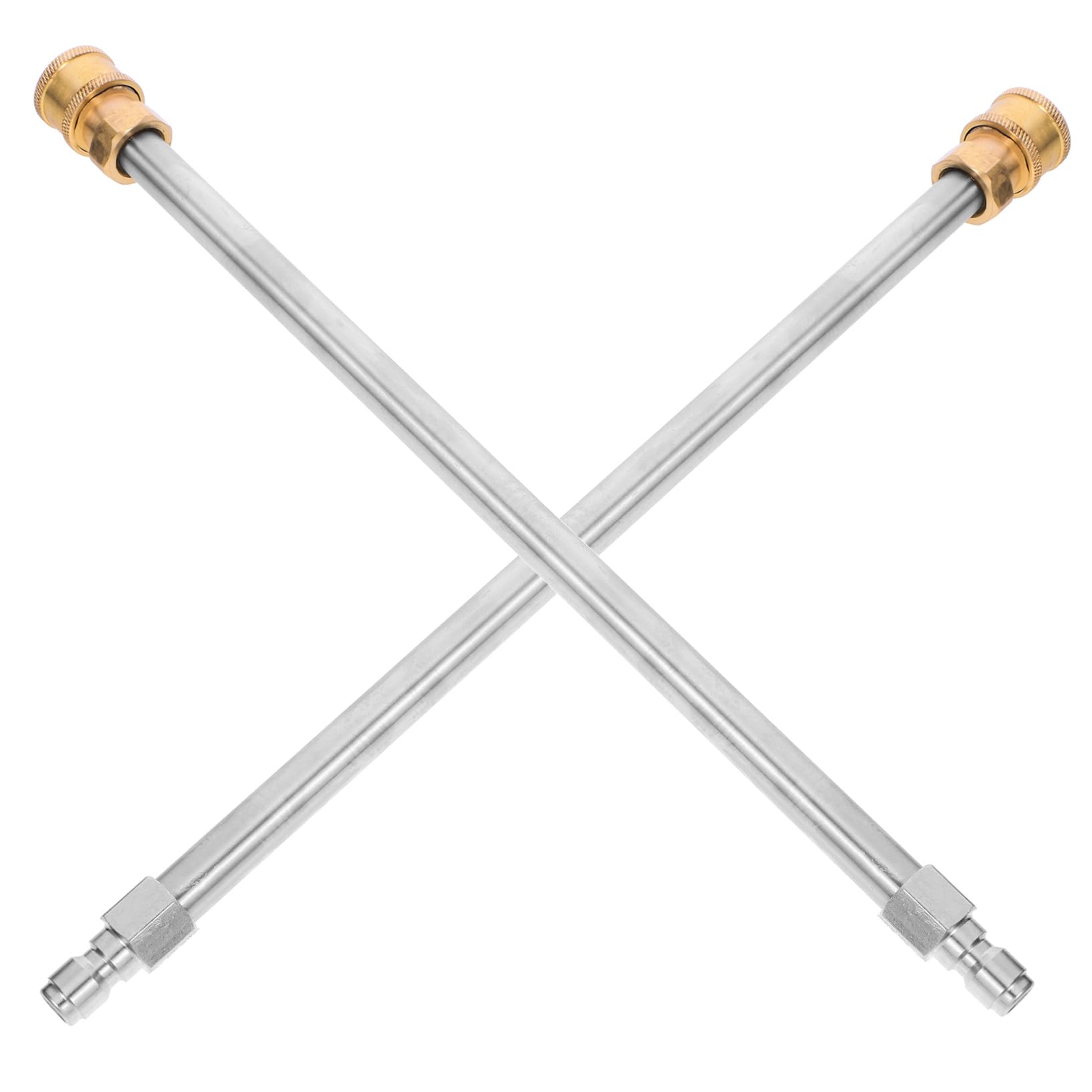 Varilla de Extensión de Alta Presión para Hidrolimpiadora, Acero Inoxidable y Cobre, Compatible 17 Pulgadas, Adecuado para Trabajos de Limpieza, Paquete de 2 Piezas