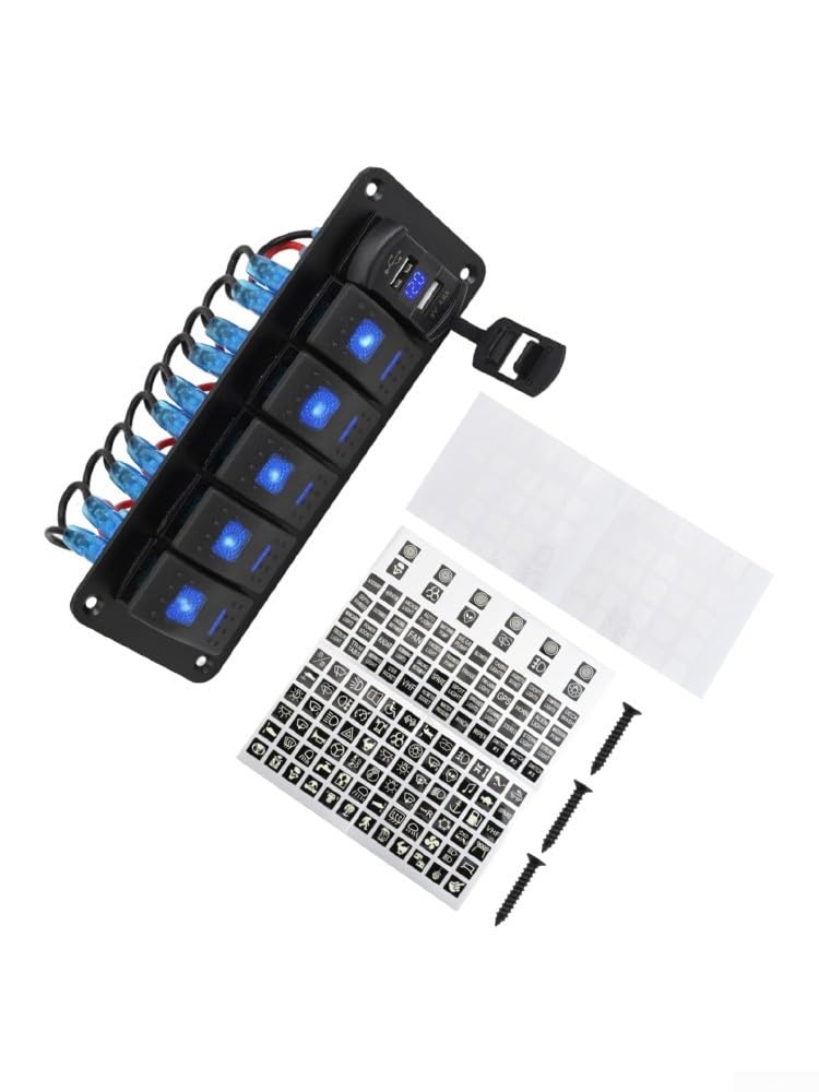 Pannello Interruttori 5 6 8 Gang LED Auto Barca 12V 24V(8 Gang)