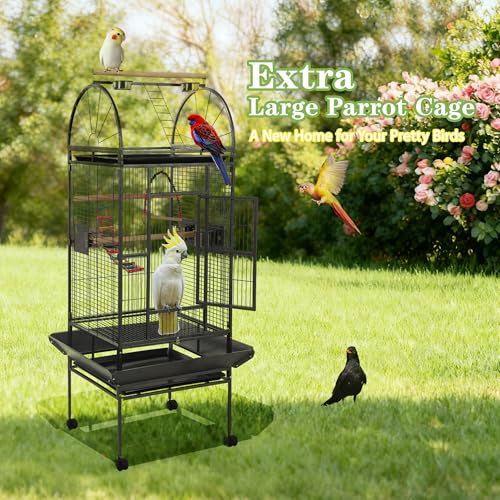 Sinopet 68'' Large Parrot Cage, Large Bird Cages for Parrots,Conure Cage for Birds, Cockatiel Cage with Play Top,Feeders,Slide-Out Tray,Seed Catcher,Birdcage Toys for Cockatoo,African Grey,Lovebird by sinopet - Image 6