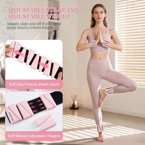 Image of BECOJADDE Ankle Weights Set of 2 (1 lb /2 lb /3 lb Each) Adjustable Wrist Weights for Women Men Wearable Arm Leg Weight for Pilates, Running, Walking, Workout, Yoga