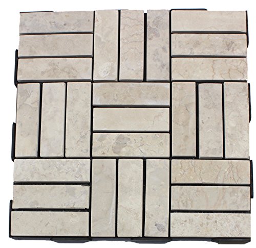Preisvergleich Produktbild 4 Stk. Snap&Go Naturstein Bodenplatten 30x30cm Terassenfliesen Balkonfliesen