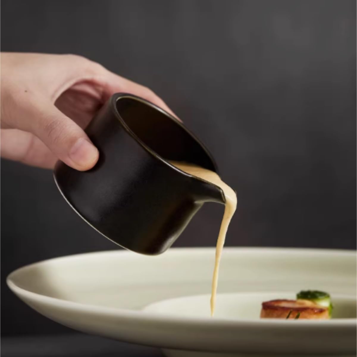 Salsiera Perfetta Per Salse Ciotola For Condimento In Ceramica For Bistecca, Secchio For Salsa, Semplice E Occidentale Nordico, Tazza For Caffè Latte Ristoranti E Feste(Grün)