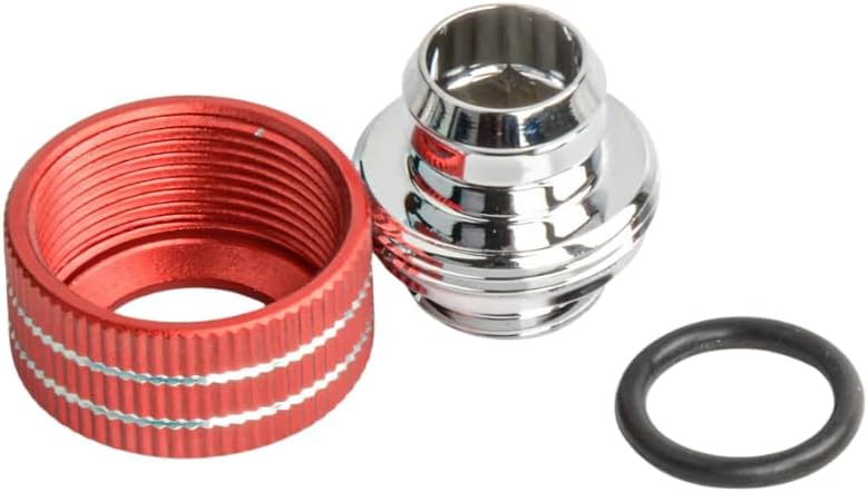 dracaena.io 6 Pack G1/4 Thread to 3/8" ID,5/8" OD PVC Hose Copper Adapter, Soft Tube Compression Fitting for Computer Water Cooling System, Red