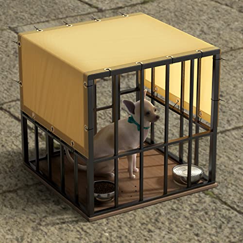ColourTree 9' x 29' Beige Custom Size Waterproof Shade Cloth with Grommets - 90% Sunblock, Durable Mesh Fabric Tarp for Dog Kennel Cover, Fence Privacy Screen, Greenhouse, Coop & Pet Playpen