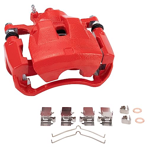 Image of TRQ Front and Rear Brake Caliper Set Coated Brackets Compatible with 2012 Toyota Avalon